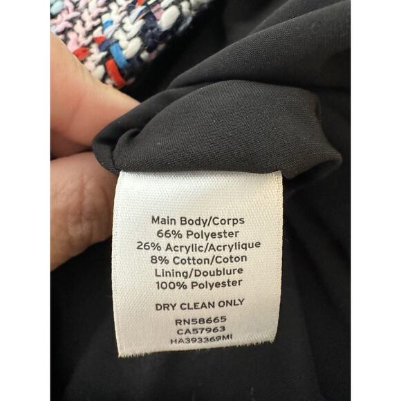 Halogen Colorful Rainbow Tweed Preppy Old Money Demure Midi Pencil Work Skirt 0 - Picture 7 of 8